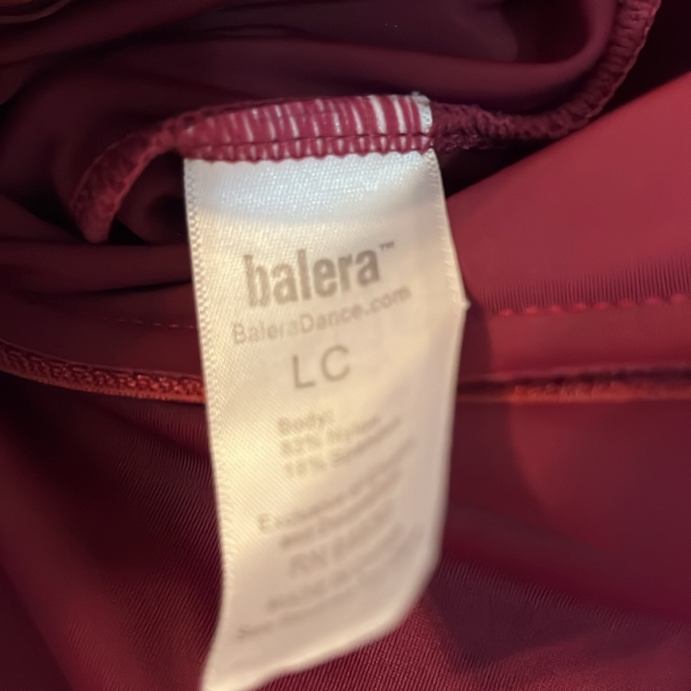 Balera burgundy mock neck leotard - Picture 5 of 5